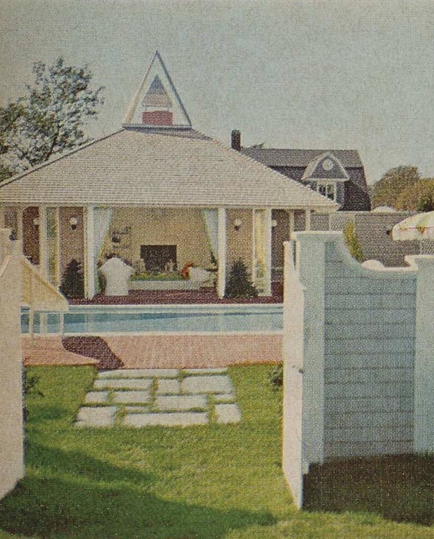 view of a backyard with a pool and gazebo