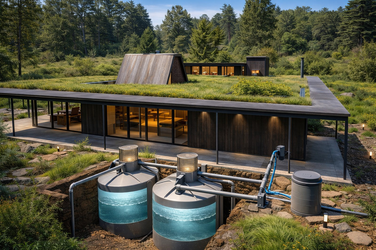 A prefabricated house in Mexico transforms rainwater into water and is able to supply the entire house.