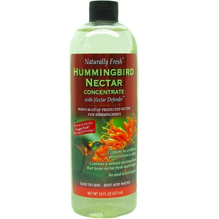 Naturally Fresh Hummingbird Nectar Liquid Concentrate With Nectar Defender - Lasts Longer in Hummingbird Feeders - Makes 64 Ounces of Clear Nectar