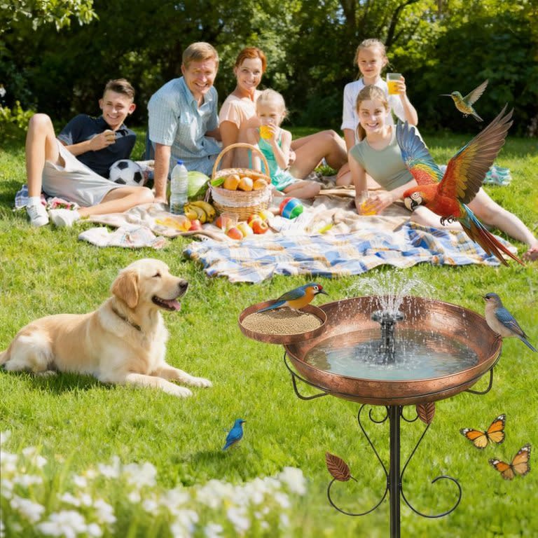 Cottage Garden Shoppable list Pedestal Bird Bath With Feeder Bowl