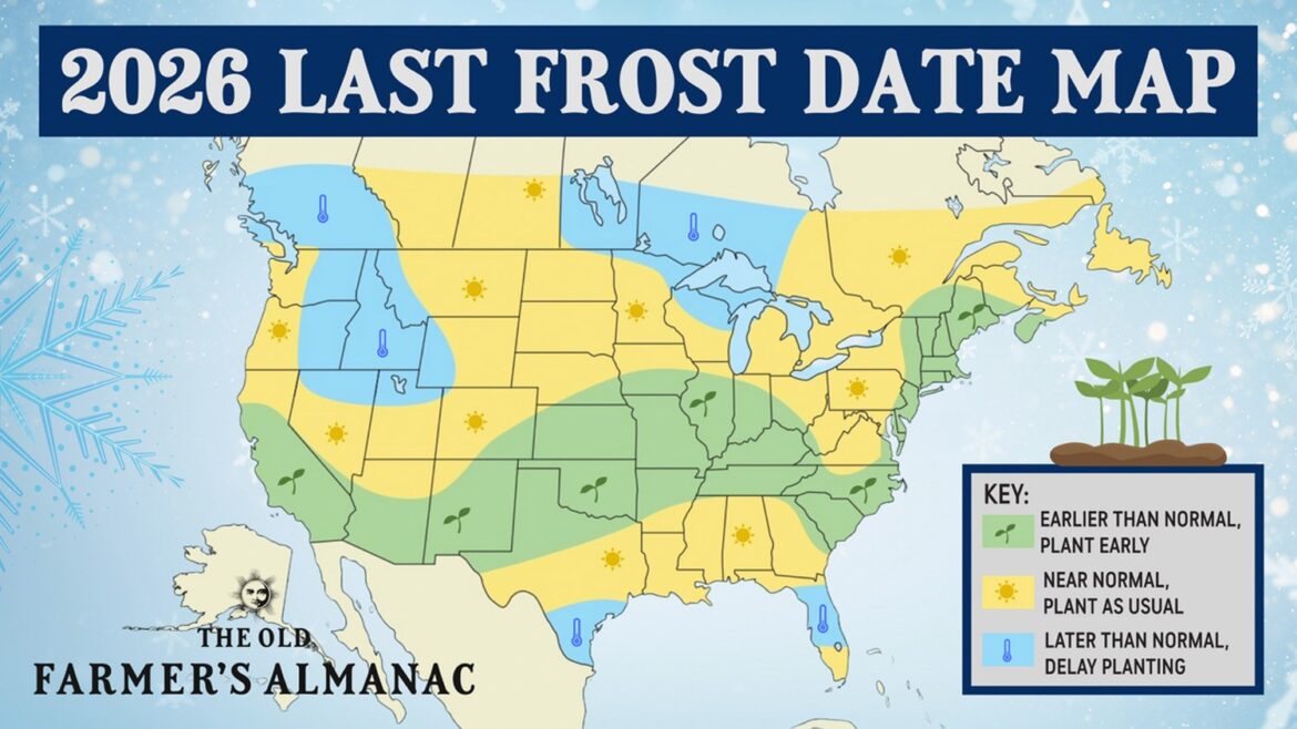 The Old Farmer’s Almanac has released its ‘Last Frost Date’ map The Old Farmer’s Almanac has released its ‘Last Frost Date’ map