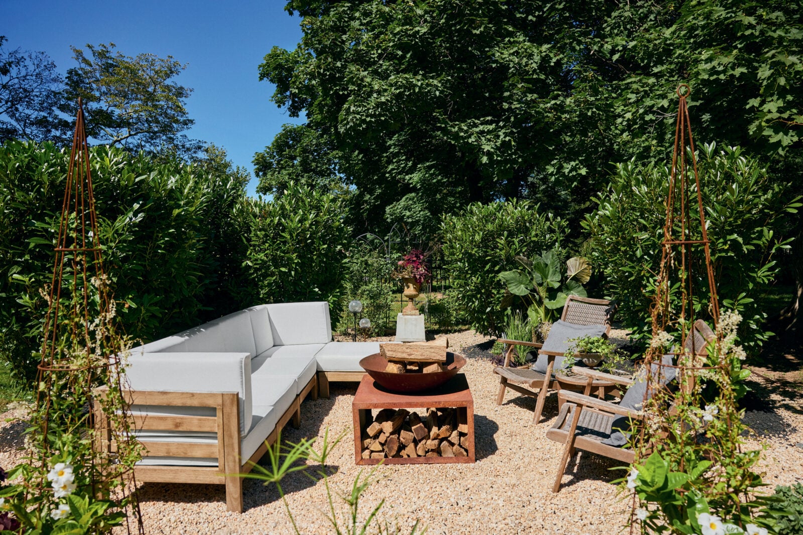 An outdoor firepit