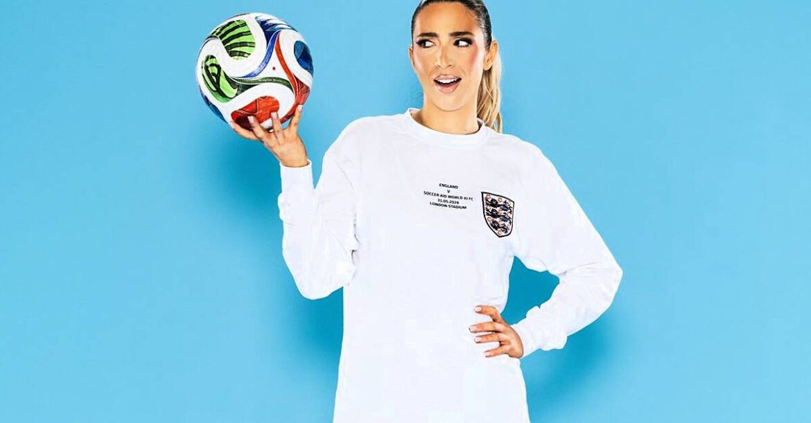 GK Barry says footballer partner has been training her for Soccer Aid in garden