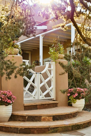 heather and matt french's sante fe home designed by french  french interiors. entry. exterior.