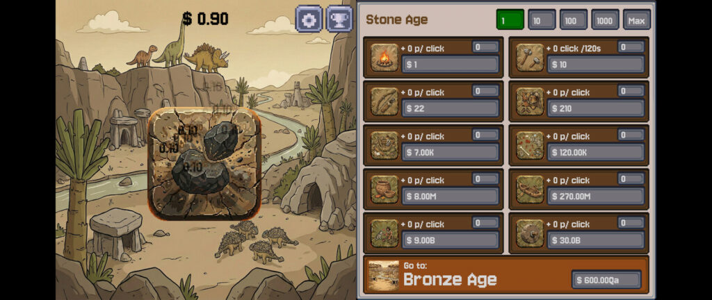Stone to Silicon - Idle Clicker