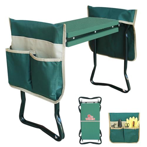 Upgraded Garden Kneeler and Seat With Thicken &amp; Widen Soft Kneeling Pad,heavy Duty Gardening Bench Kneeler and Seat Foldable Gardening Stool With 2 Tool Pouches，gifts for Women, Seniors, Mom &amp; Dad