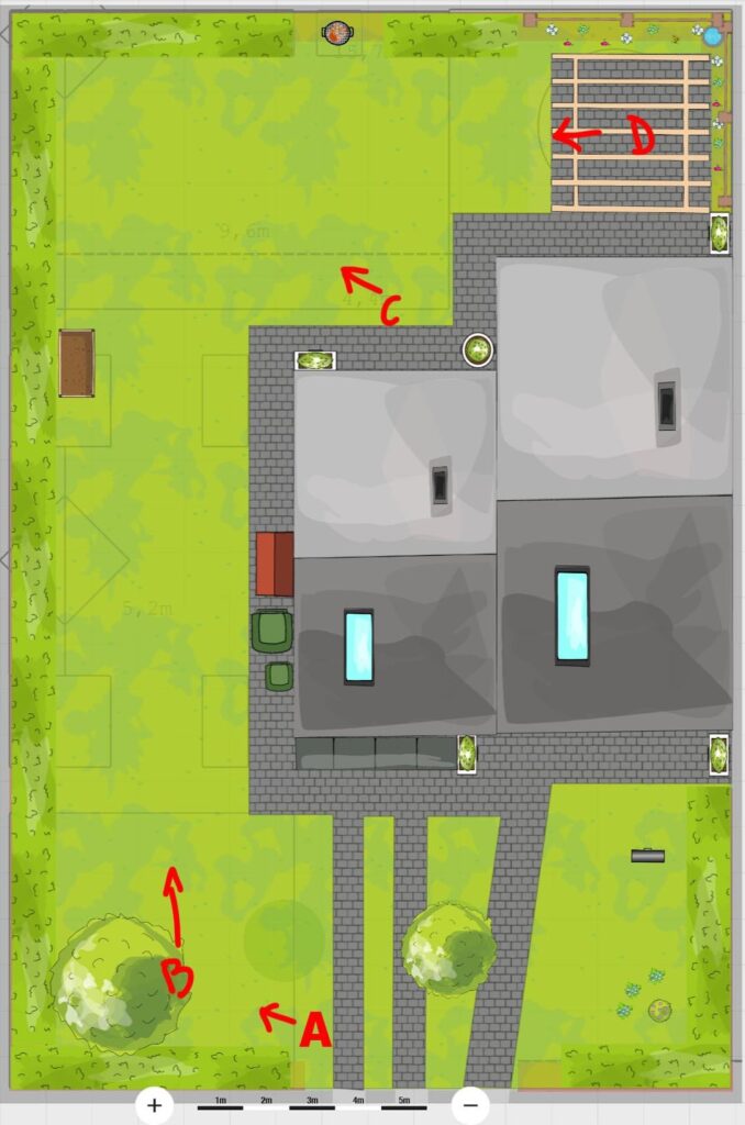 C-shaped garden design C-shaped garden design