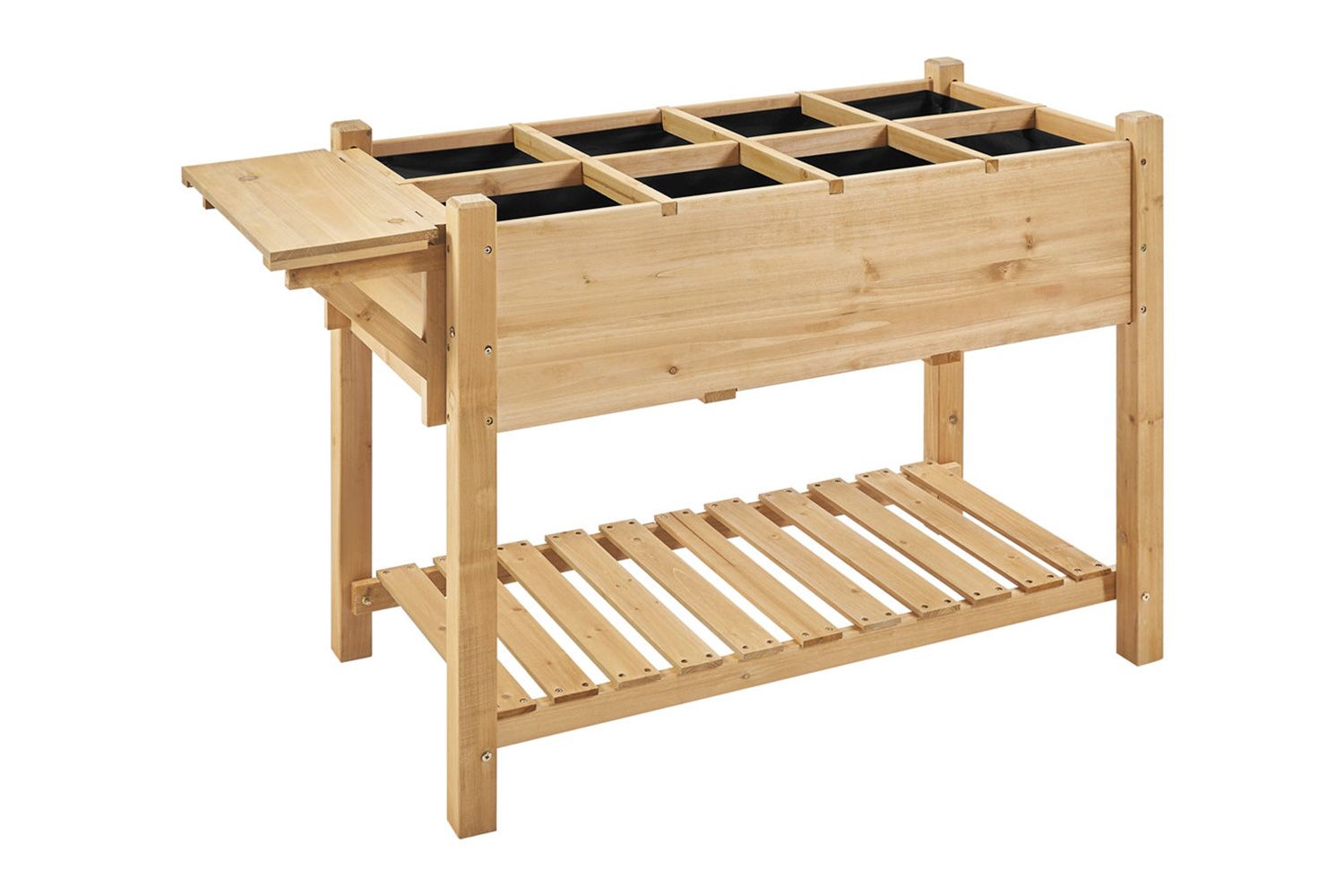 Aliaya Solid Wood Elevated Garden Bed Planter Box with Removable Grow Grids By Lark Manor™