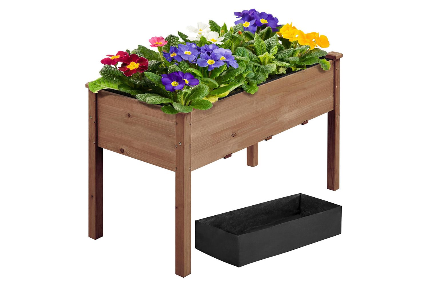 Rigney Outdoor Fir Wood Elevated Planter with Fabric Liner & Drainage Holes By Millwood Pines