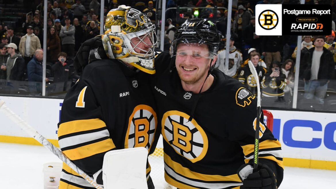 Swayman Makes 34 Saves in Bruins Win Over Penguins