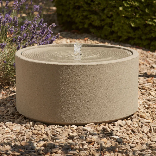Cox &amp; Cox, Textured Round Water Fountain - Khaki