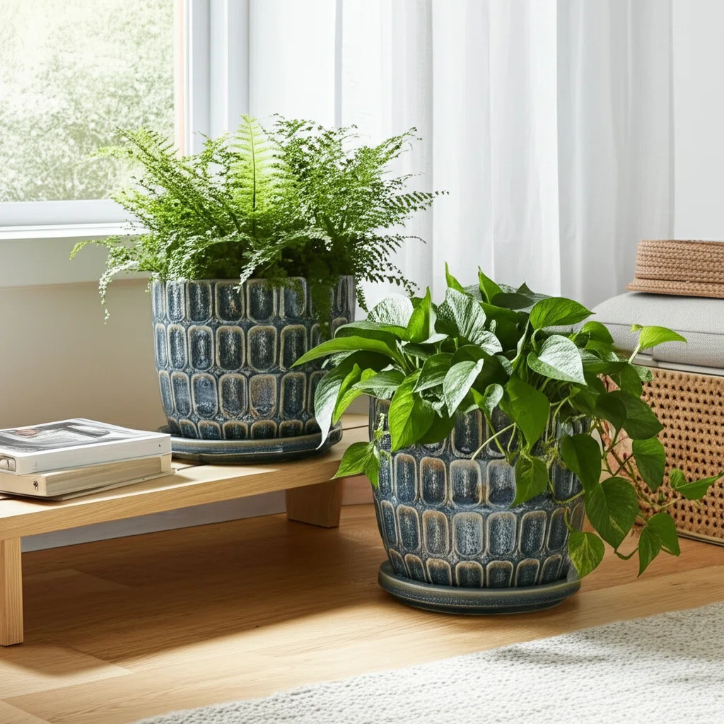Wayfair blue ceramic planters