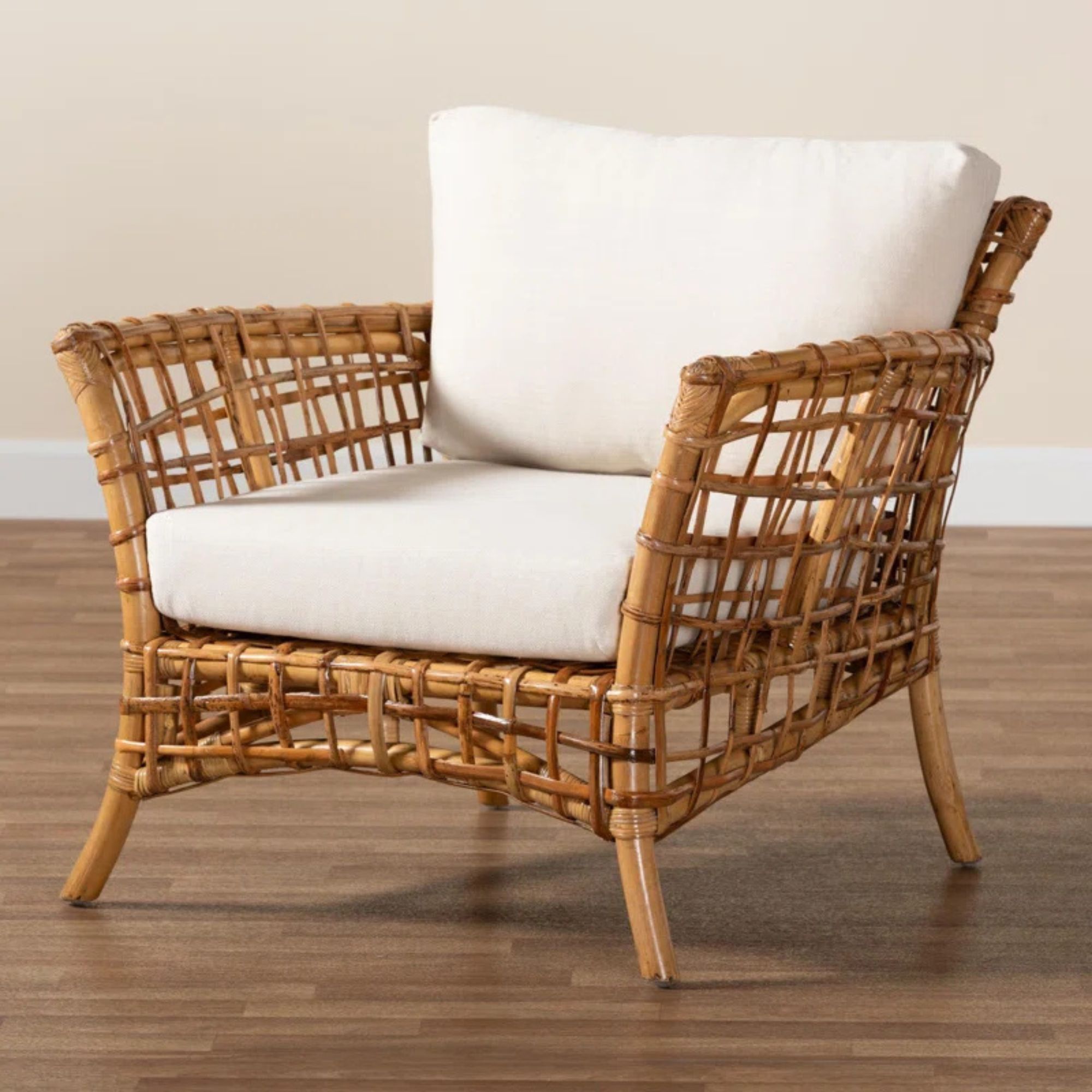 Ajwan 33.8'' Wide Rattan Armchair