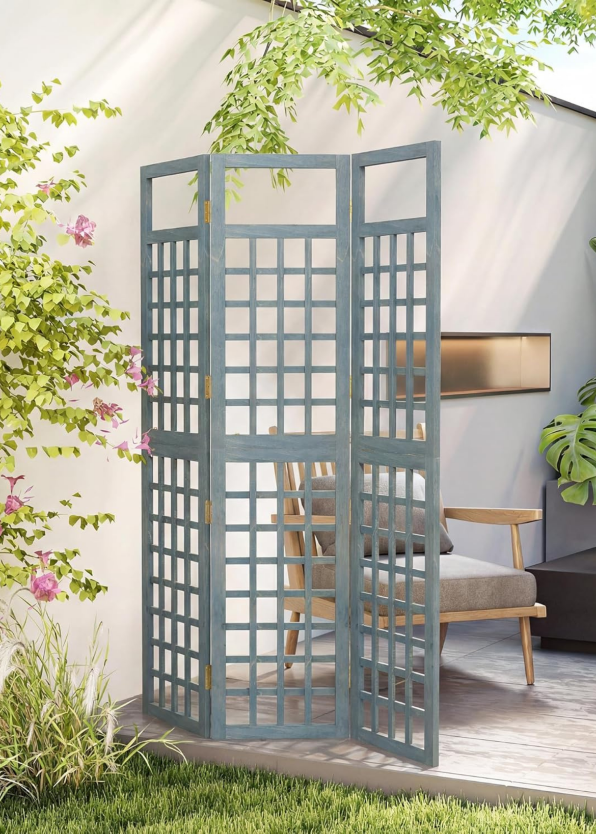 This Foldable Outdoor Privacy Screen Is Also a Chic Trellis | This Foldable Outdoor Privacy Screen Is Also a Chic Trellis |