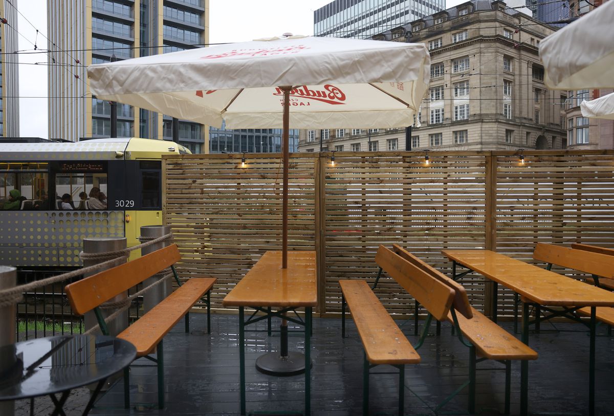 The beer garden is designed to use in all weather conditions