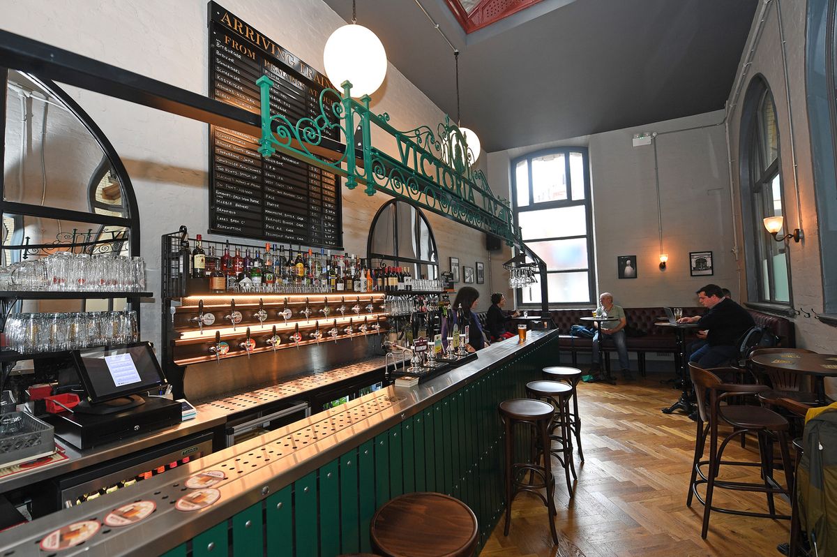 Victoria Tap is located in Victoria Station, and has a great beer garden with views of the trams