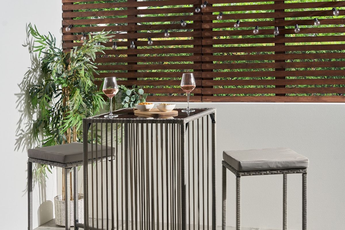 Bar table and two stools