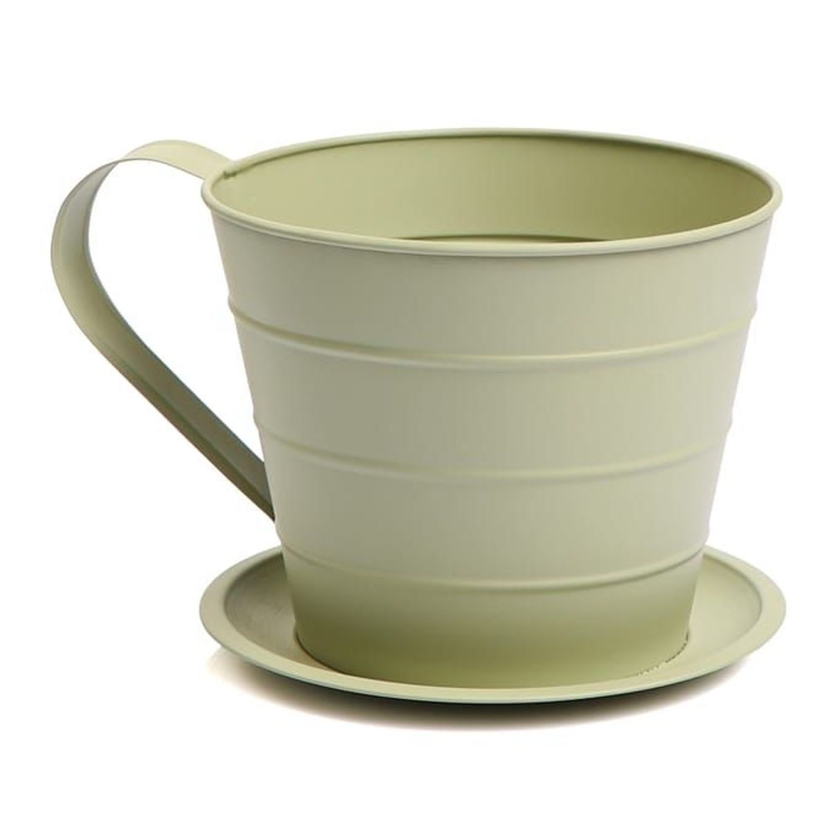 Outdoor Living Collection Cup & Saucer Planter in green 