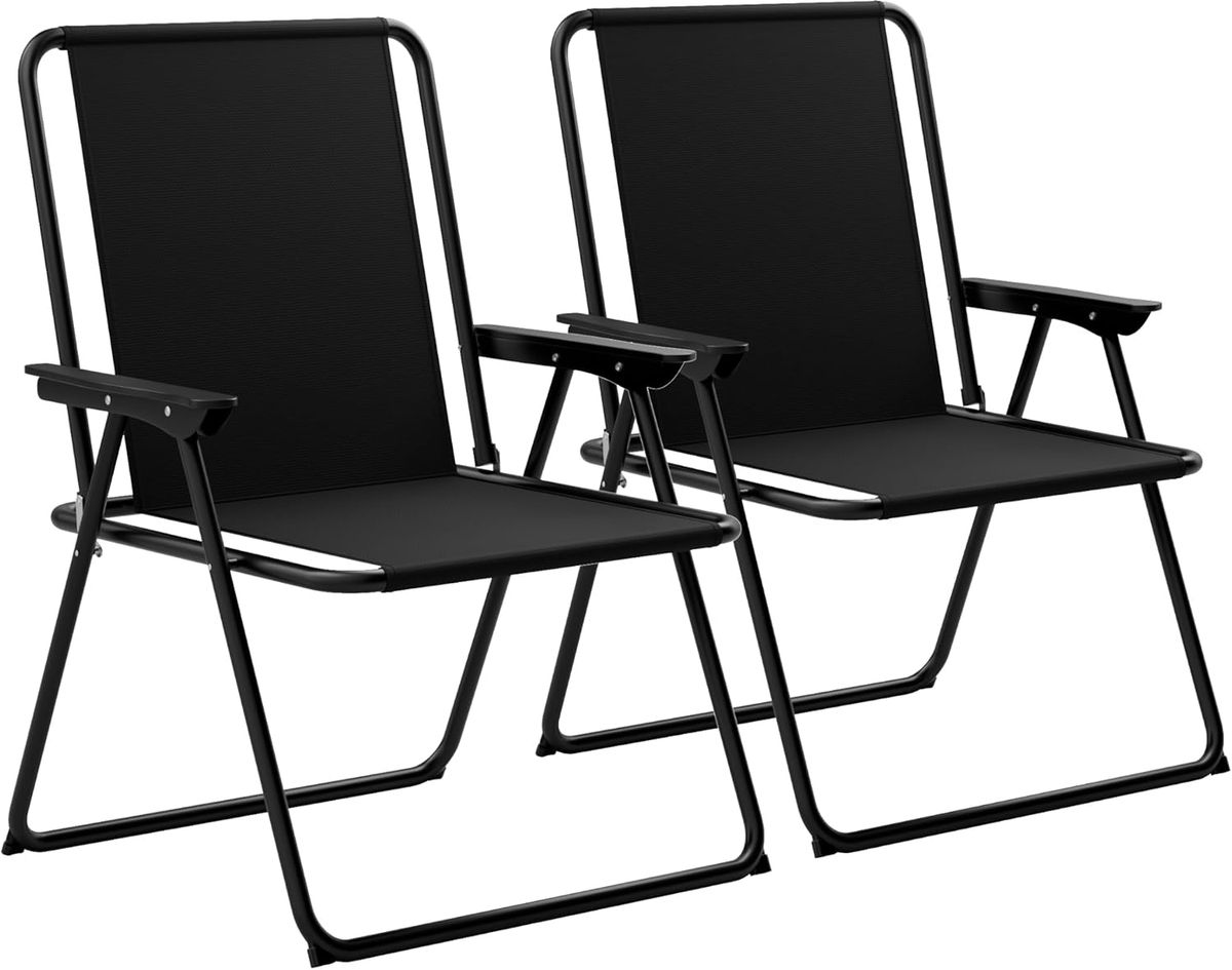 The Outsetter Folding Beach Deck Chairs in black