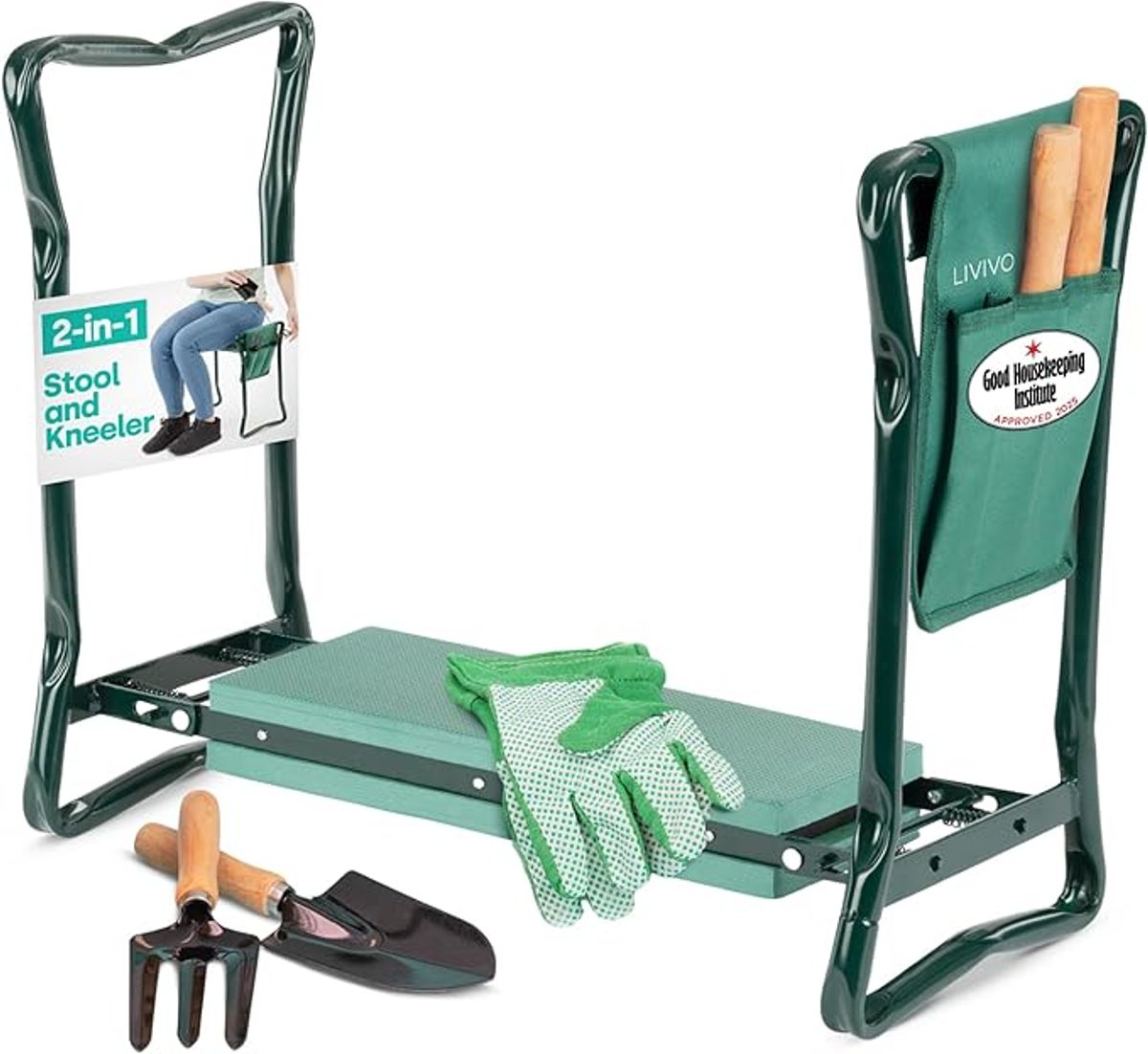 Livivo Garden Bench & Kneeler With Tool Bag