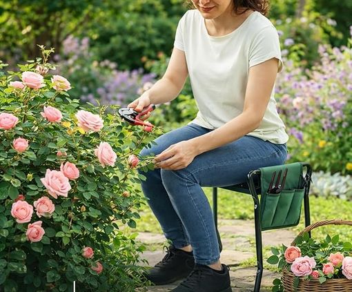 On sale for £19.99, shoppers can get an extra 10% off the Livivo Garden Bench & Kneeler With Tool Bag with the code SPRING10. 