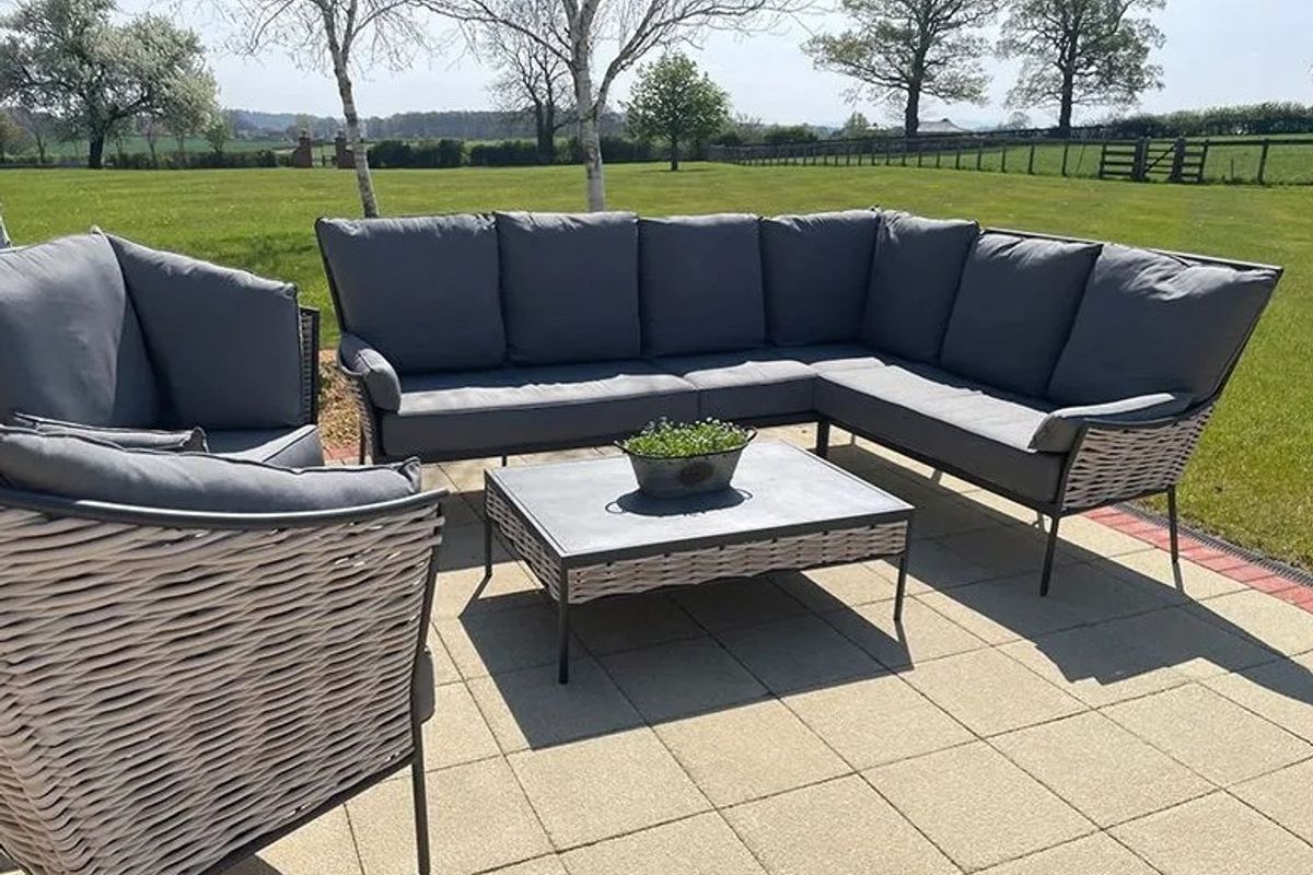 The Tahiti Lounge Corner Unit is reduced in The Garden Furniture Centre's April offers