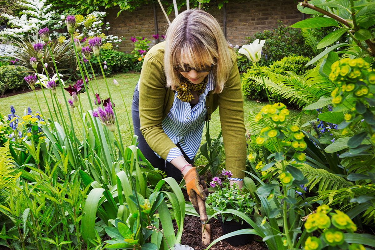 A woman doing gardening