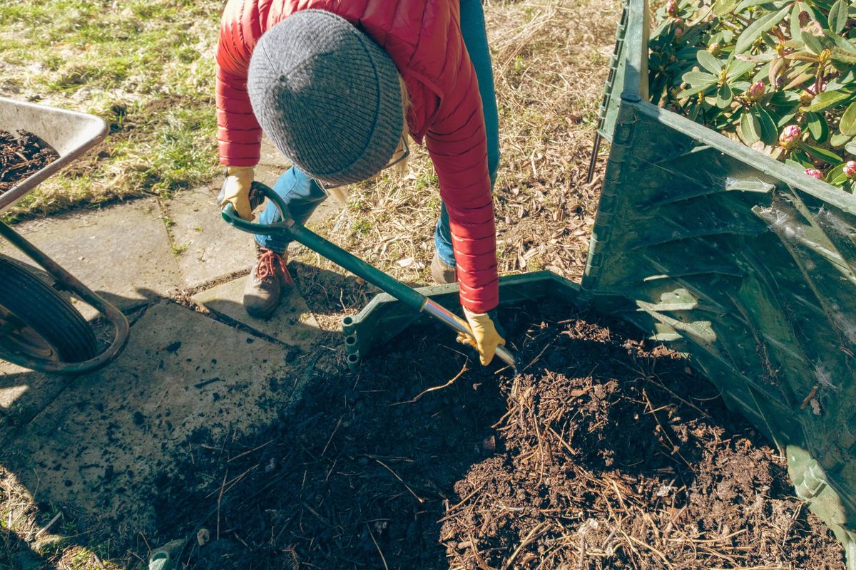 Homegrown compost for vegetable garden