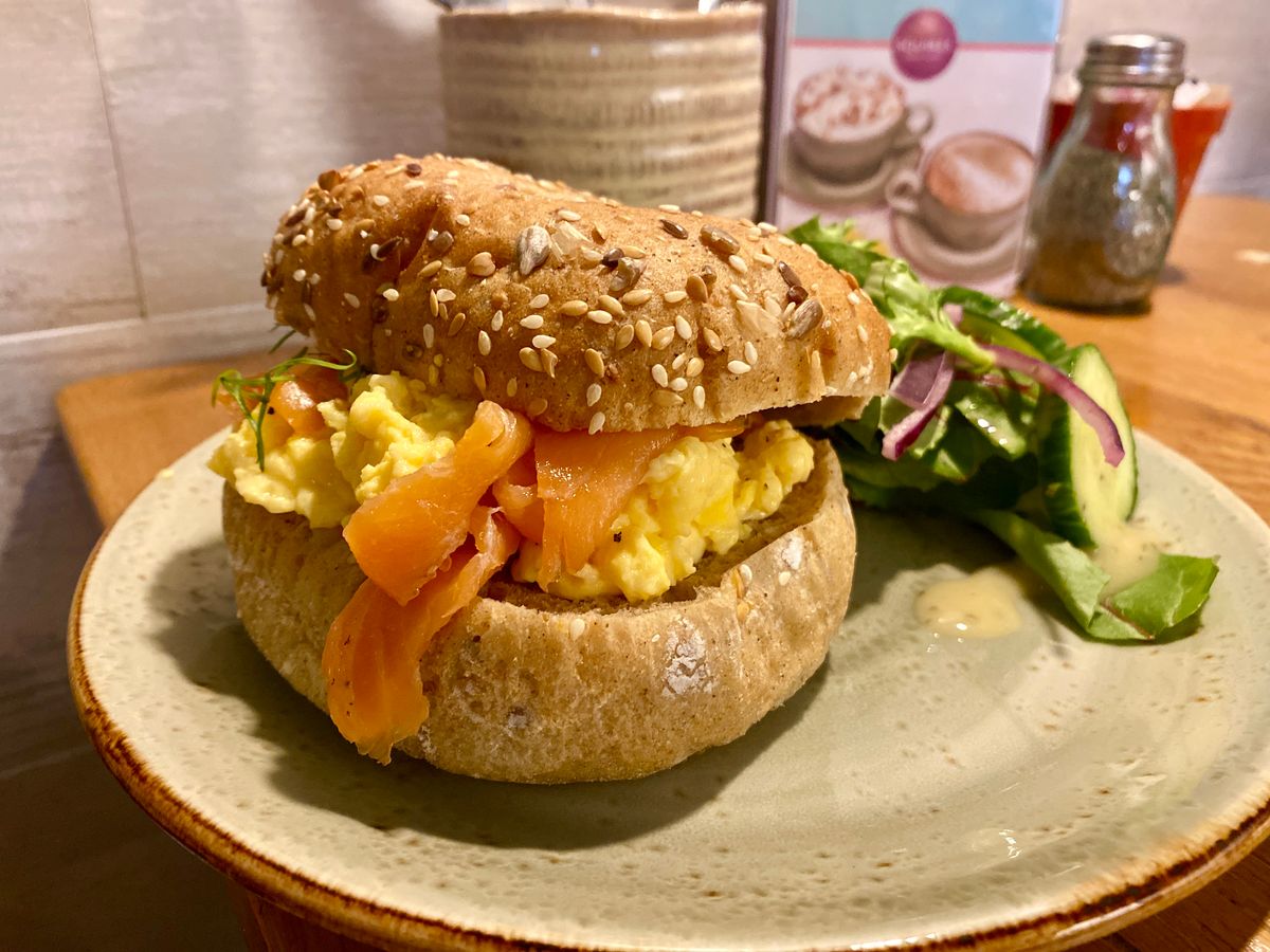 NEW smoked salmon bagel at Squire's Garden Centre, £9.99