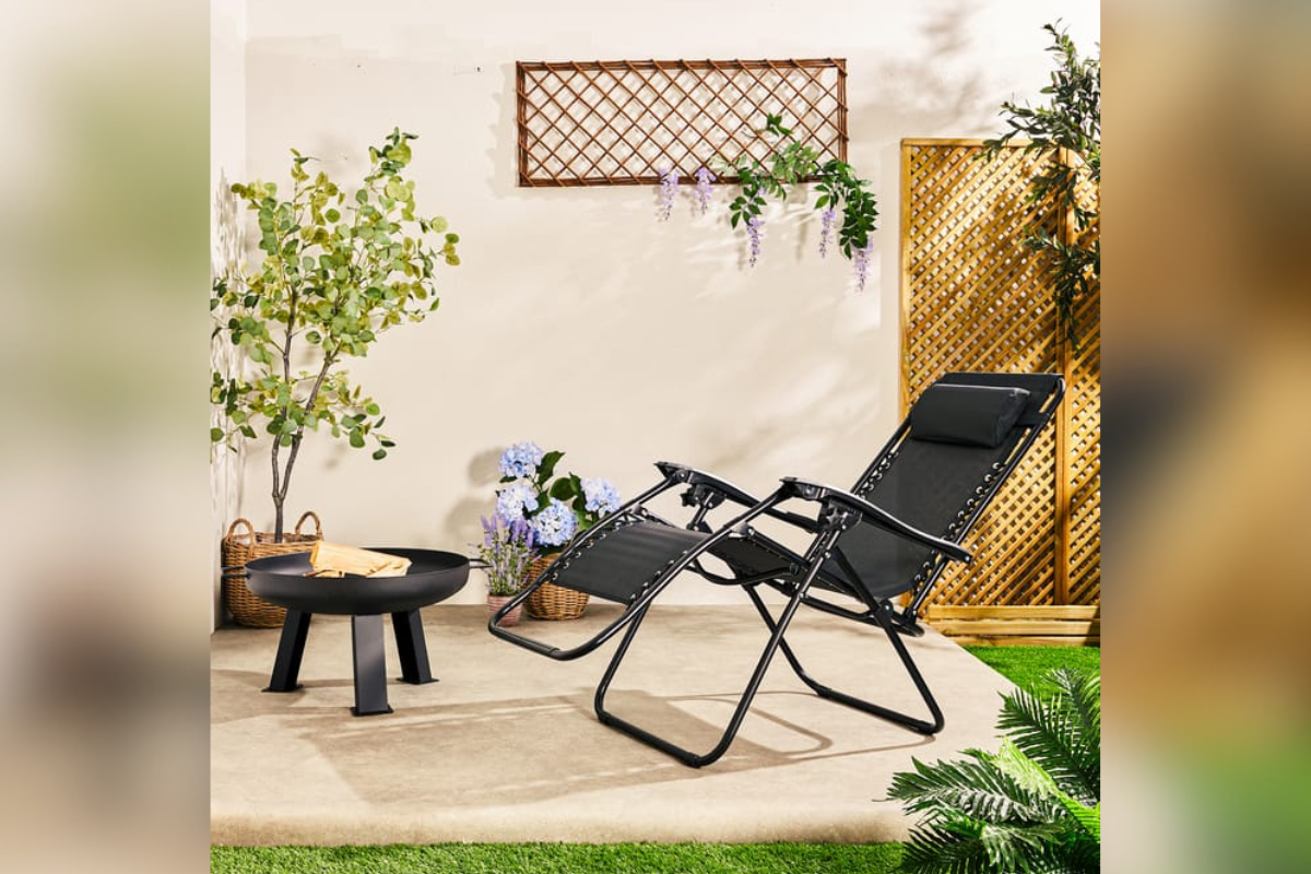 Home Bargains is stocking the Outdoor Living Collection Zero Gravity Reclining Chair