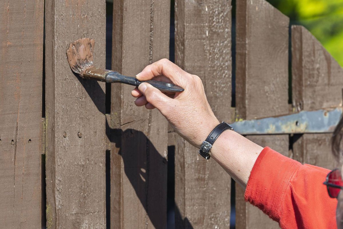 Painting garden fence