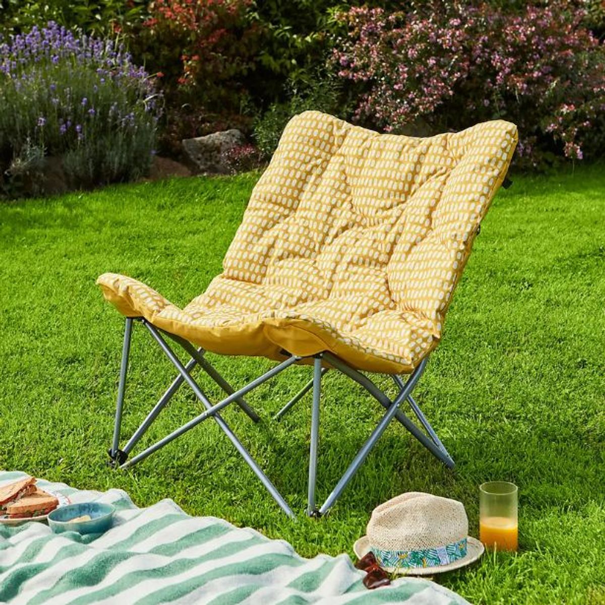 The Padded Yellow Ochre Camping Chair
