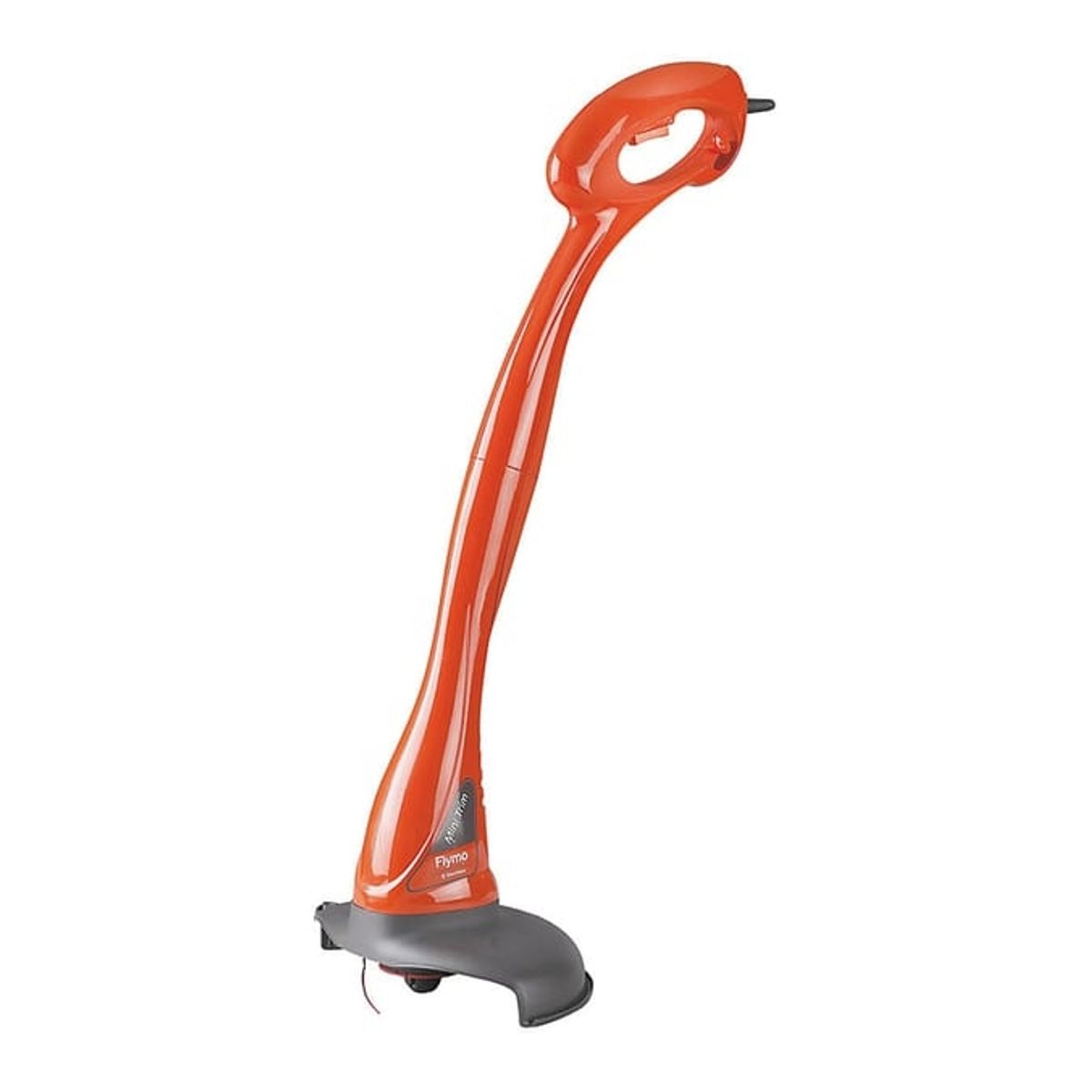 A black and orange garden strimmer pictured on a white background