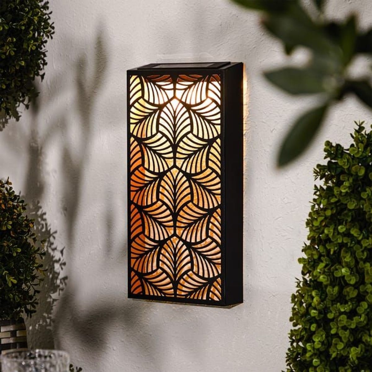 Home Bargains solar powered wall art in the leaf design 