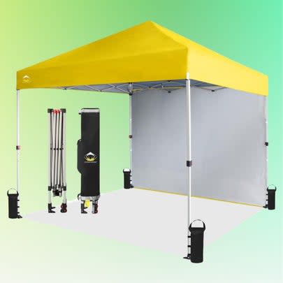 A pop-up UPF-infused canopy