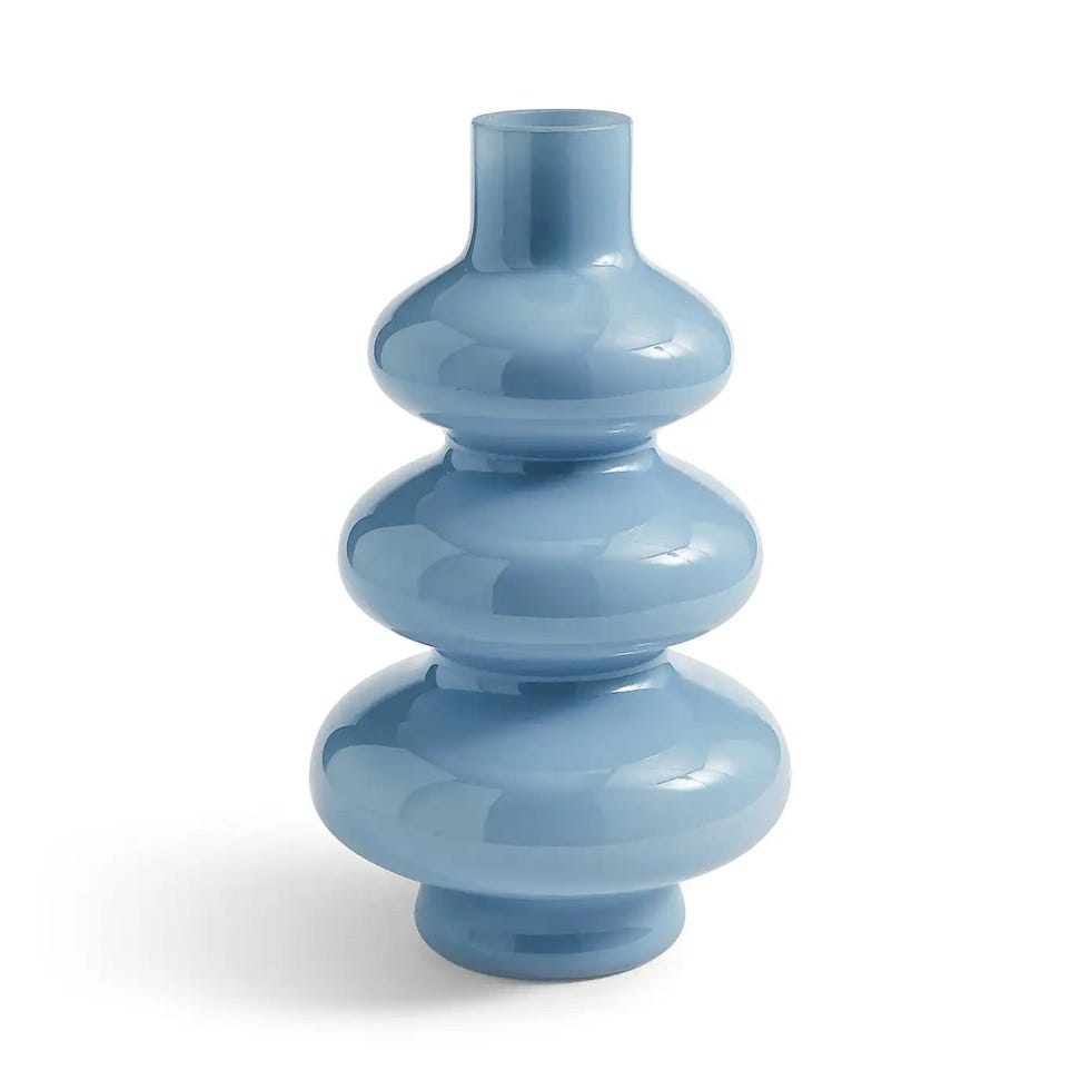 Elements Abstract Blue Glass Vase