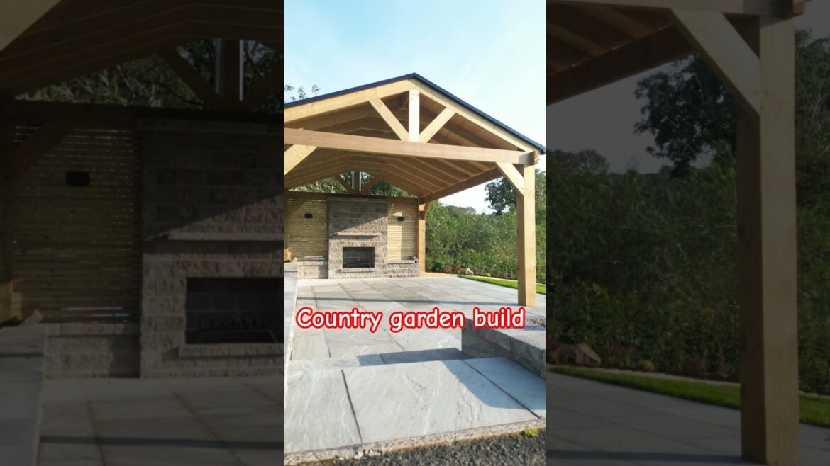 country garden build #landscaping #construction #howto #naturalstone #gardenproject #garden #gazebo