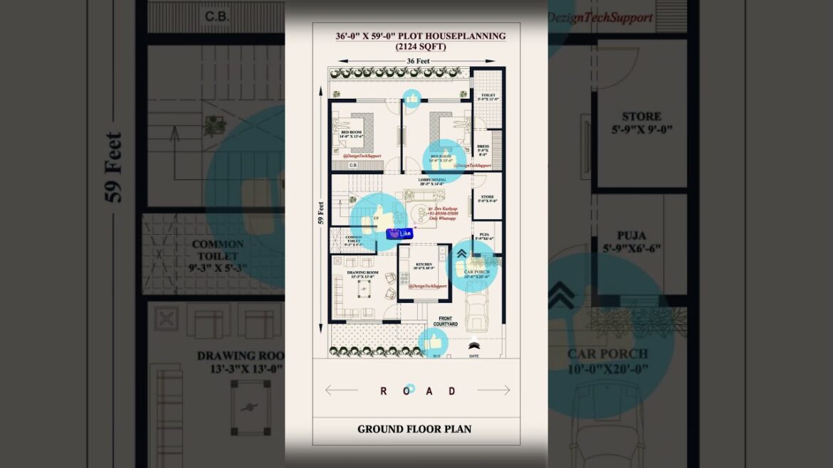 236 Gaj East Facing House Plan 😍 | 75% Vastu Perfect Layout #dezigntechsupport #shorts