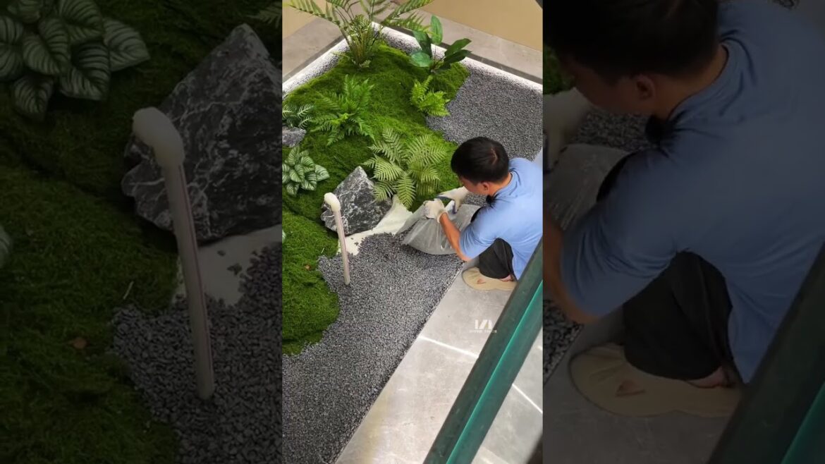 A Zen inspired scene hidden in the stairwell #SpaceDesign #gardendesign #garden #plants A Zen inspired scene hidden in the stairwell #SpaceDesign #gardendesign #garden #plants