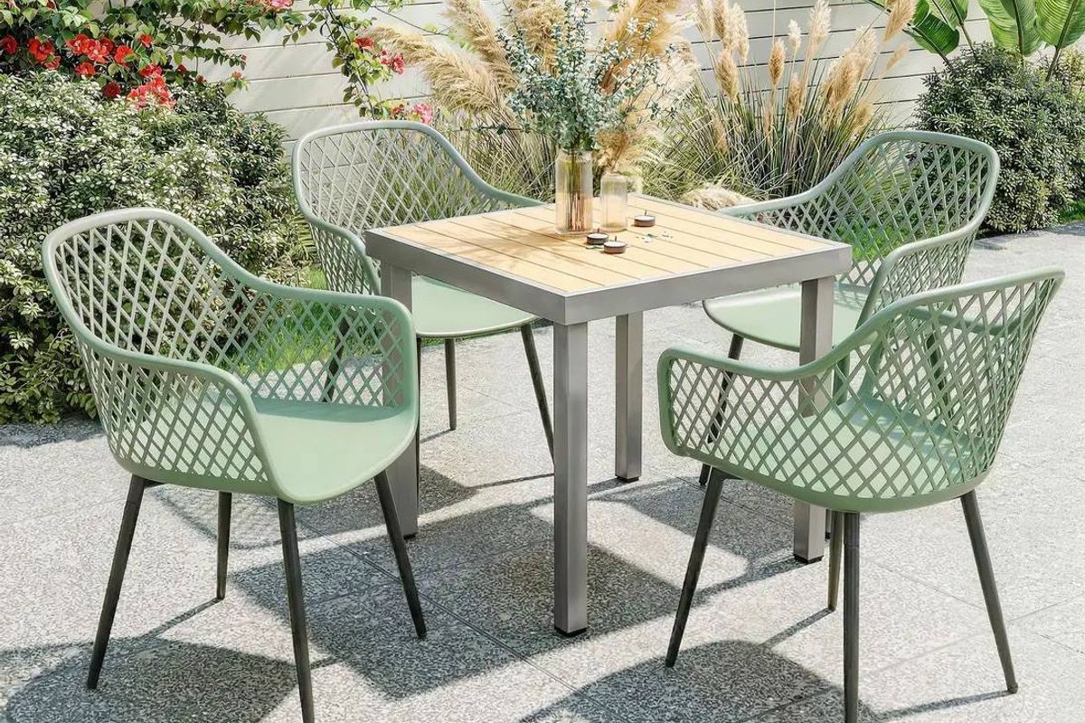 OUTSUNNY Garden Chairs Set of 4