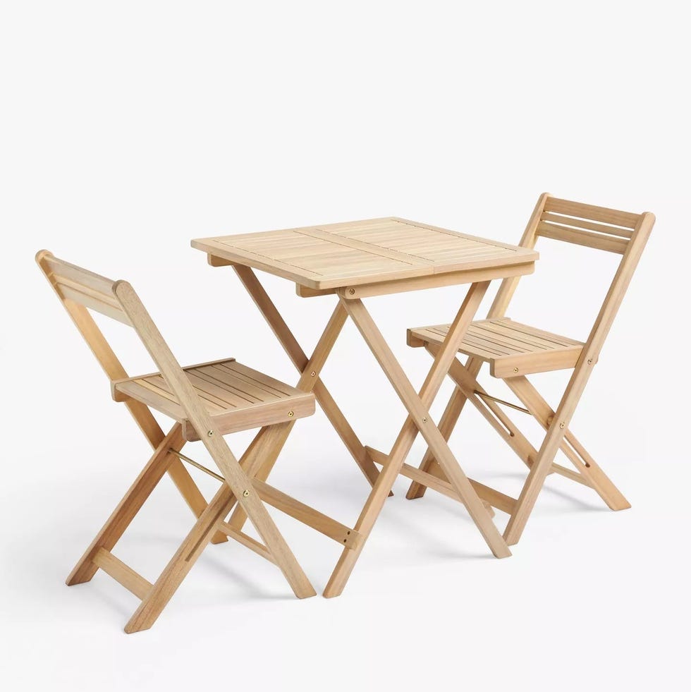 Acacia Wood Foldable 2-Seater Garden Bistro Table & Chairs Set Acacia Wood Foldable 2-Seater Garden Bistro Table & Chairs Set