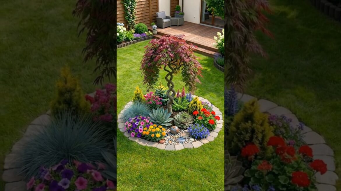 The Tree Was Already Beautiful — It Finally Got the Garden It Deserved🌳❤️🌸