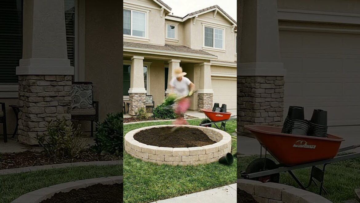 Instant Garden Transformation! 🌸 From Grass to Blooms in Seconds