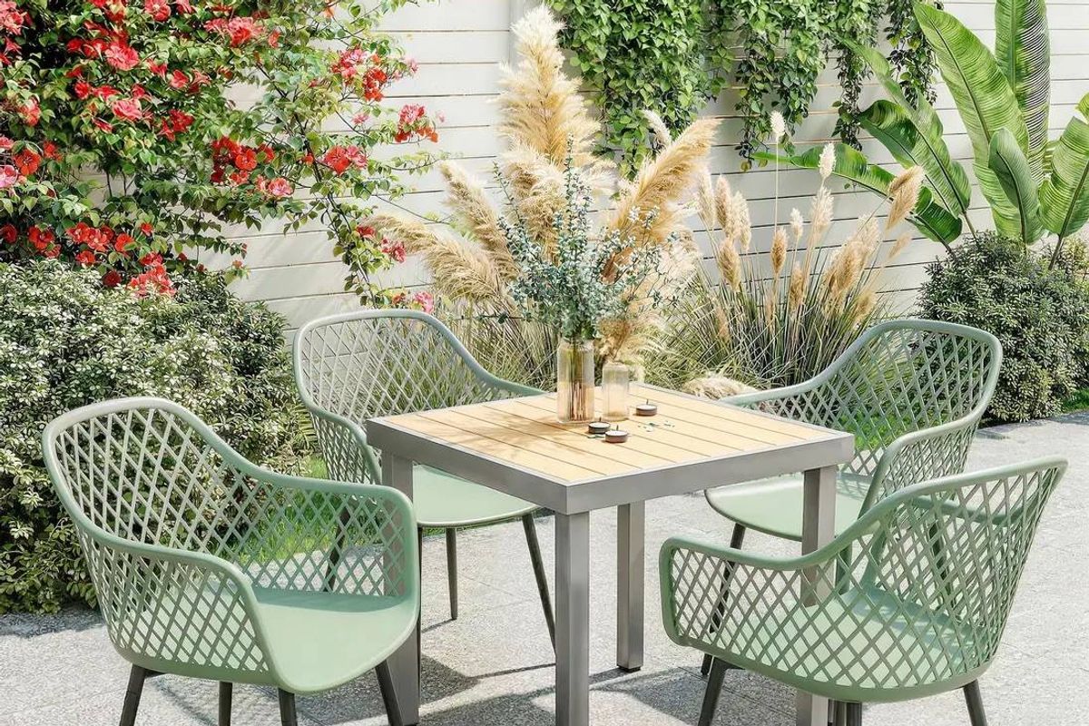 OUTSUNNY Garden Chairs Set of 4