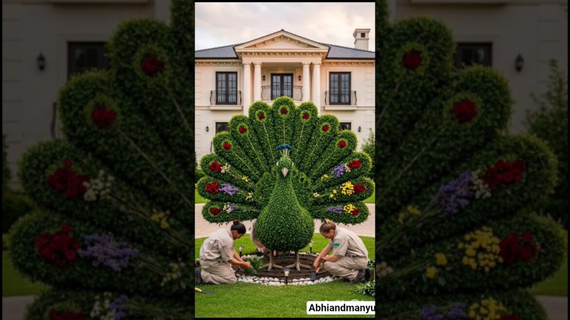 peacock garden design with flowers #ytshorts #shorts #viral peacock garden design with flowers #ytshorts #shorts #viral