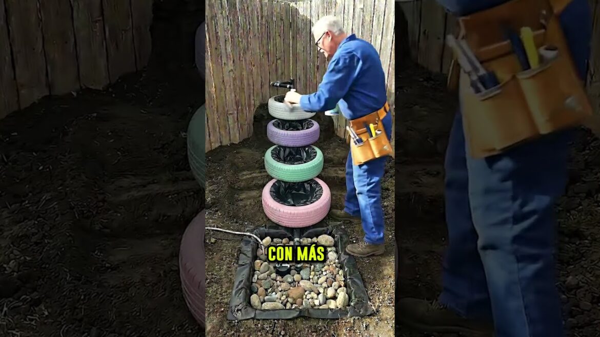 Este carpintero jubilado creó una  impresionante CASCADA en su jardín