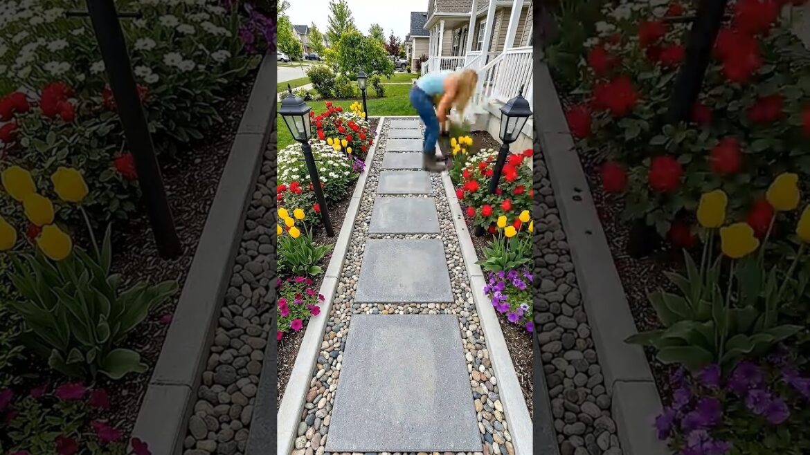 A Boring Front Yard Turned Into Beautiful Pathway