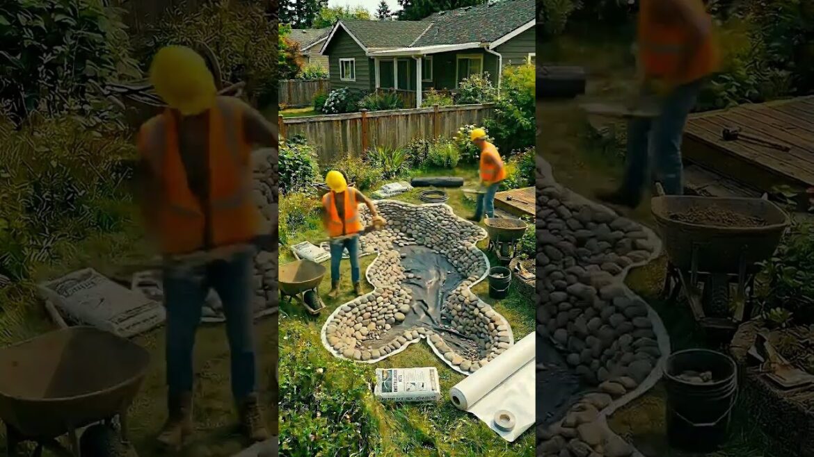Fish Pond Construction Time Laps #Timelaps