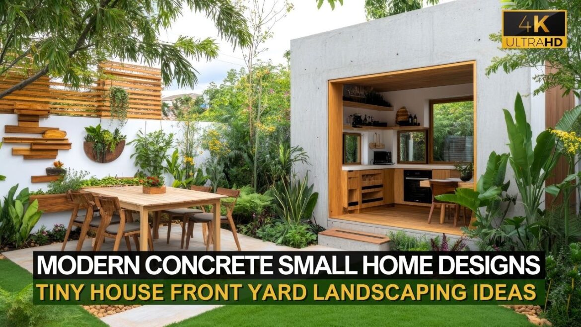 Tiny House Perfection: Modern Concrete Small Homes & Front Yard Landscaping for 2025