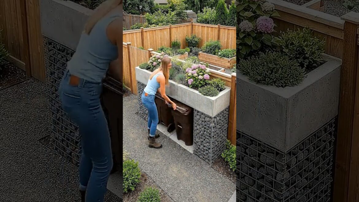 Genius Garden Hack to Hide Your Trash Bins